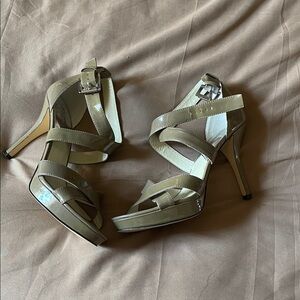 Michael Kors Glossy Beige Strappy Heels